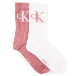 CALVIN KLEIN Lot de 2 paires de chaussettes montantes Femme ROSE