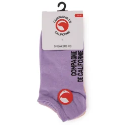 COMPAGNIE DE CALIFORNIE Lot de 3 paires de chaussettes mi haute pastel Femme VIOLET Clearance