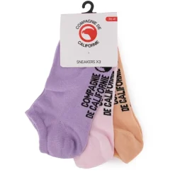 COMPAGNIE DE CALIFORNIE Lot de 3 paires de chaussettes mi haute pastel Femme VIOLET Clearance