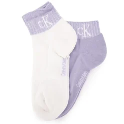 CALVIN KLEIN Lot de 2 paires de chaussettes Blanches & Lilas Femme VIOLET CLAIR Clearance