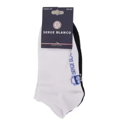 SERGE BLANCO Lot de 3 paires de chaussettes basses avec logo coton Homme MULTICOLORE Outlet