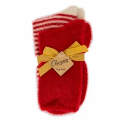 CHEVIGNON Lot de 2 paires de chaussettes fluffy Cheriane Femme ROUGE Best