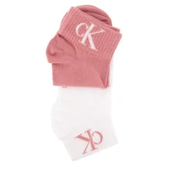 CALVIN KLEIN Lot de 2 paires de chaussettes avec élastique aux cheville Femme ROSE Discount