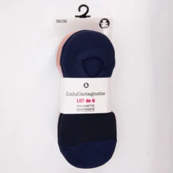 LULU CASTAGNETTE Lot de 6 paires de socquettes respirantes nadine Femme BLEU