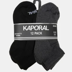 KAPORAL Lot de 12 paires de socquettes gerardo Homme NOIR