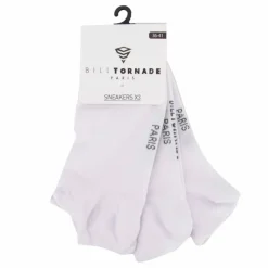 BILL TORNADE Lot de 3 paires de socquettes sneakers t36-41 uni Femme BLANC Hot
