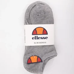 ELLESSE Lot de 3 paires de socquettes unies coton Femme GRIS CLAIR Outlet