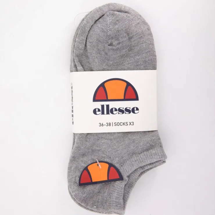 ELLESSE Lot de 3 paires de socquettes unies coton Femme GRIS CLAIR Outlet
