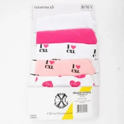 CXL BY CHRISTIAN LACROIX Lot de culottes stretch x5 à coeurs rose blanc Enfant MULTICOLORE Hot