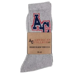 AMERICAN COLLEGE Lot x3 chaussettes logo cheville Homme MULTICOLORE New