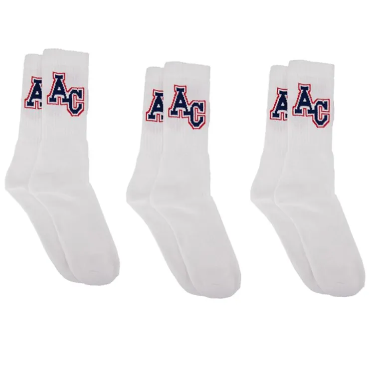 AMERICAN COLLEGE Lot x3 chaussettes logo cheville Homme BLANC Sale