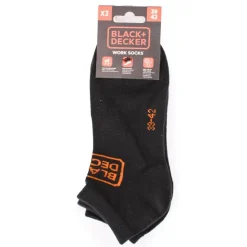 BLACK & DECKER Lot x3 chaussettes low cut Homme NOIR Hot