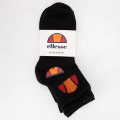 ELLESSE Lots de 3 paires de chaussettes mi haute avec logo tissé Femme NOIR