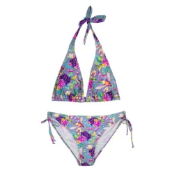 HAUTE PRESSION Maillot de bain 2 pièces lilas fleurs Femme GRIS