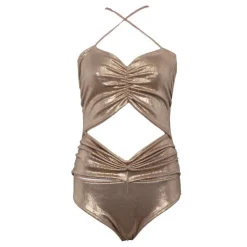 HOLLY AND JOEY Maillot de bain drapé ibiza à nouer Femme OR Hot