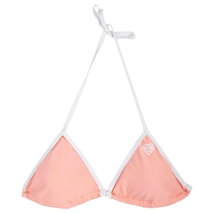 FREEGUN Maillot de bain rose barbie liseré blanc 2 pièces triangle uni Femme ORANGE CLAIR Best