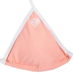 FREEGUN Maillot de bain rose barbie liseré blanc 2 pièces triangle uni Femme ORANGE CLAIR Best