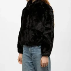 GOLD AND SILVER Manteau fourrure black h25bina f Femme NOIR