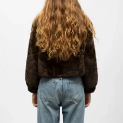 GOLD AND SILVER Manteau fourrure coffee h25best f Femme MARRON Online