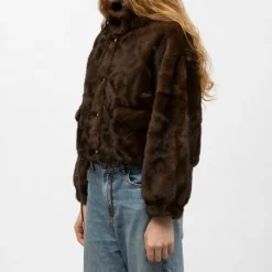 GOLD AND SILVER Manteau fourrure coffee h25best f Femme MARRON Online