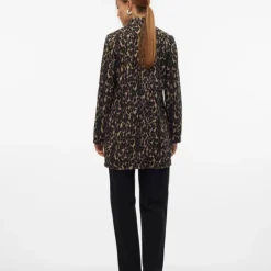 VERO MODA Manteau Katrine à motif léopard col V Femme NOIR Best