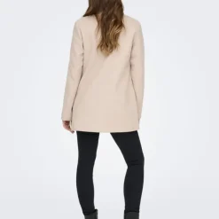 ONLY Manteau mi long blake col à revers Femme BEIGE Hot