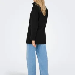ONLY Manteau mi long blake col à revers Femme NOIR Sale