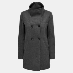 ONLY Manteau mi long blake col à revers Femme GRIS Outlet