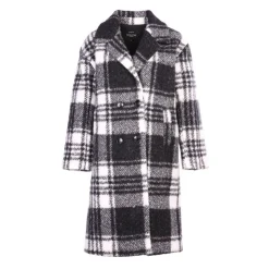 DEELUXE 74 Manteau sastya à carreaux et blanc Femme NOIR Online