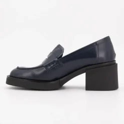 ELVIO ZANON Mocassin à talons cuir abrasoft oceano Femme BLEU Clearance