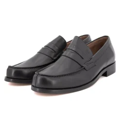 PIERRE CARDIN Mocassin cuir lisse couleur unie Homme NOIR Outlet