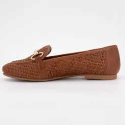 US POLO Mocassin cuir tissé cherry avec boucle Femme MARRON Sale