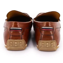 PIERRE CARDIN Mocassins cognac en cuir lisse semelle fine Homme MARRON Online