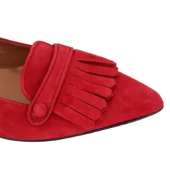 ZUCHINI Mocassins Cuir Femme ROUGE New