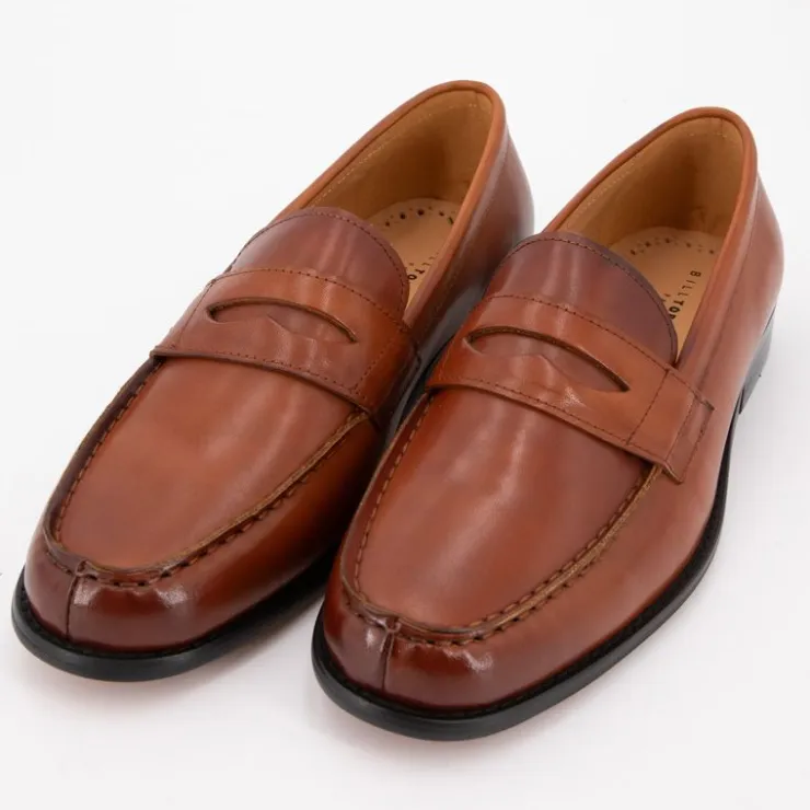 BILL TORNADE Mocassins cuir veron élégants classiques Homme MARRON Online