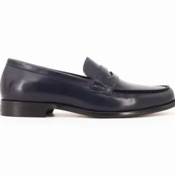 BILL TORNADE Mocassins cuir veron élégants classiques Homme BLEU FONCE Discount