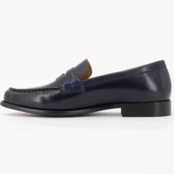 BILL TORNADE Mocassins cuir veron élégants classiques Homme BLEU FONCE Discount