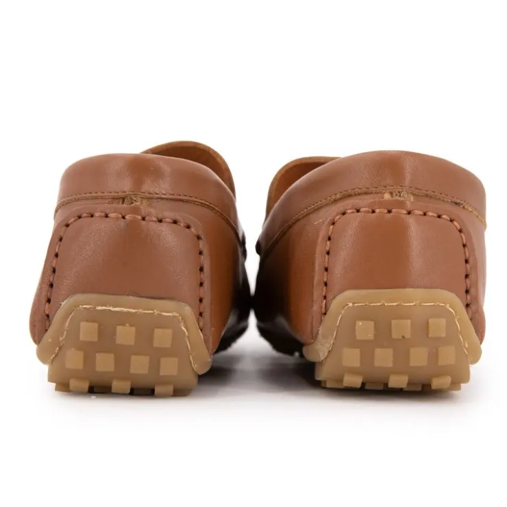 PIERRE CARDIN Mocassins élégants en cuir lisse Homme MARRON New