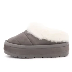 BURTON OF LONDON Mule à enfiler Pola doublure fausse fourrure Femme GRIS Sale