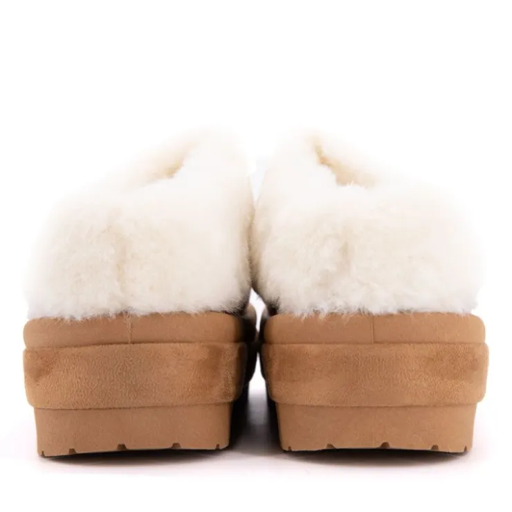 BURTON OF LONDON Mule à enfiler Pola doublure fausse fourrure Femme MARRON Best