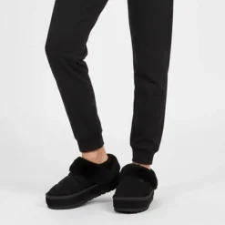 BURTON OF LONDON Mule à enfiler Pola doublure fausse fourrure Femme NOIR Online