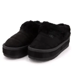 BURTON OF LONDON Mule à enfiler Pola doublure fausse fourrure Femme NOIR Online