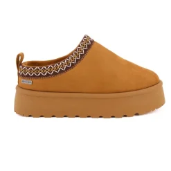 TOM TAILOR Mule doublure moutonnée semelle épaisse Femme MARRON CLAIR New