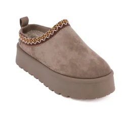 TOM TAILOR Mule doublure moutonnée semelle épaisse Femme GRIS Discount