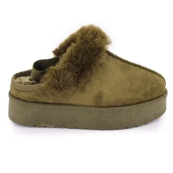 MANOUKIAN Mule fourree elastique derriere olympe Femme KAKI Discount