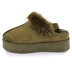 MANOUKIAN Mule fourree elastique derriere olympe Femme KAKI Discount