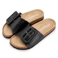 MANOUKIAN Mules à boucle unie Femme NOIR Hot