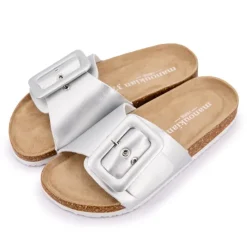 MANOUKIAN Mules à boucle unie Femme ARGENT Discount
