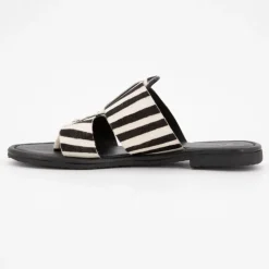 DEELUXE 74 Mules Arela cuir imprimé zébré Femme NOIR Hot