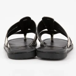 DEELUXE 74 Mules Arela cuir imprimé zébré Femme NOIR Hot